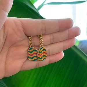 Easter egg earrings dangling